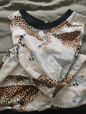 Vintage Cheetah Print Sheath Dress And Cardigan